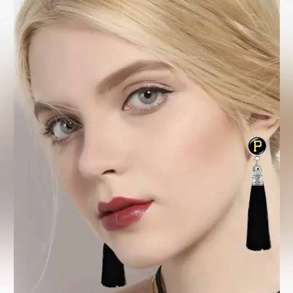 Houston Astros Earrings Inspired Tassel Earrings Baseball - Picture 3 of 3